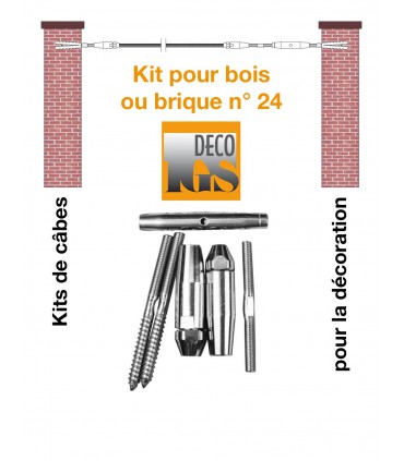 Kit 24 pour montage droit entre murs ou mixte mur / bois