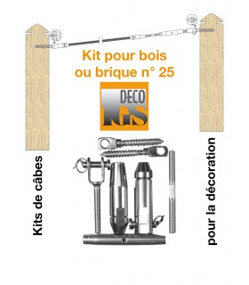 Kit 25 pour montage orientable entre murs ou mixte mur / bois