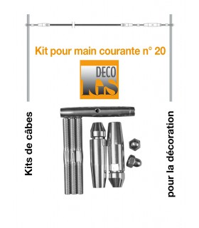 Kit 20 pour montage droit sur fer plat ou tube rectangulaire