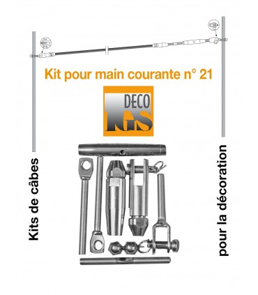 Kit 21 pour montage orientable sur fer plat ou tube rectangulaire