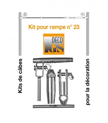 Kit 23 pour montage droit sur le chant du fer plat ou tube rectangulaire