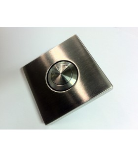 Bouton de sonnette carré 50/50 mm en inox brossé Bouton de sonnette carré 50/50 mm en inox brossé