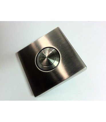 Bouton de sonnette carré 50/50 mm en inox brossé