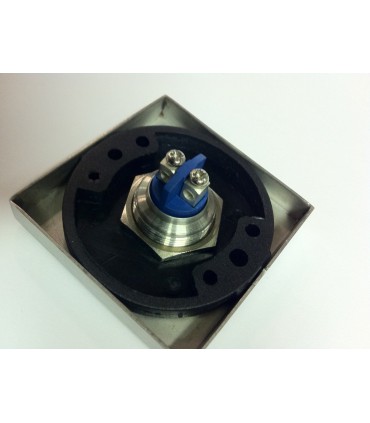 Bouton de sonnette carré 50/50 mm en inox brossé