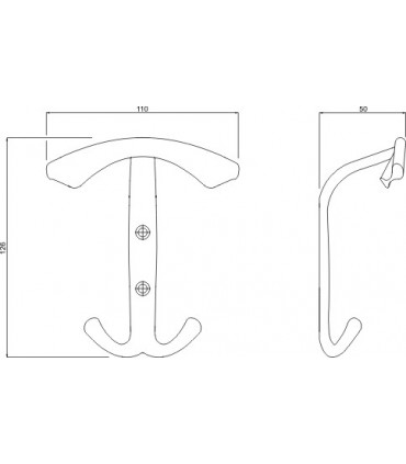 Patère double 5576 technique
