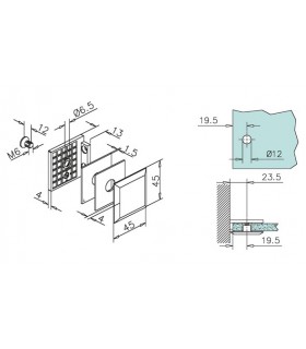 Fixation verre sur mur à 90° technique et encoche sur le verre Fixation verre sur mur à 90° technique et encoche sur le verre