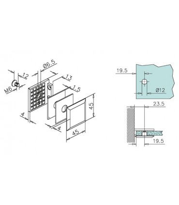 Fixation verre sur mur à 90° technique et encoche sur le verre