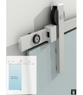 Kit Charriot System pour porte coulissante en verre Kit Charriot System pour porte coulissante en verre