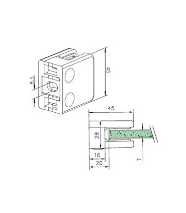 Pince a verre à talon plat - modèle 21 - inox aisi 304 brossé