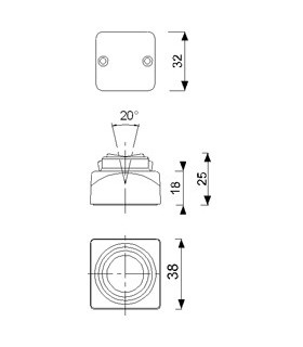 Butoir mural magnétique sur rotule 20°