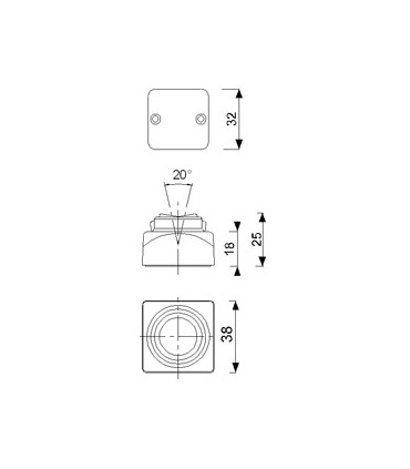 Butoir mural magnétique sur rotule 20°
