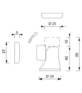 Butoir magnétique escamotable série Marine