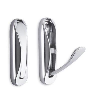 Patère escamotable série Marine en laiton chromé brillant