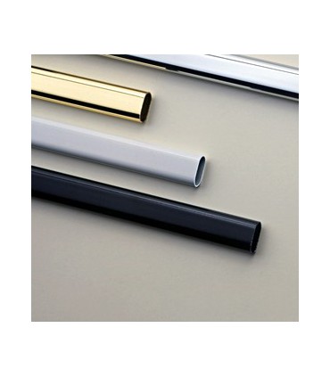 Tube de penderie 30 x 15 mm en acier chromé brillant