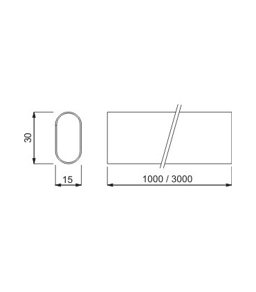 Tube de penderie 30 x 15 mm en acier chromé brillant