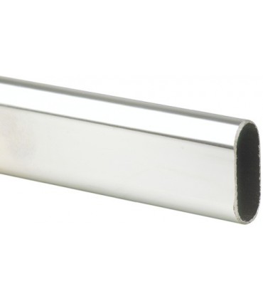 Tube de penderie 30 x 15 mm en acier chromé brillant