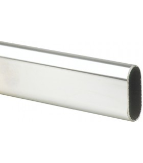 Tube de penderie 30 x 15 mm en acier chromé brillant Tube de penderie 30 x 15 mm en acier chromé brillant