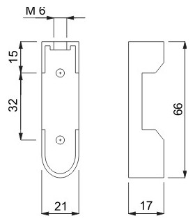 Embase chromé brillant pour tube ovale de 30 x 15 mm Embase chromé brillant pour tube ovale de 30 x 15 mm