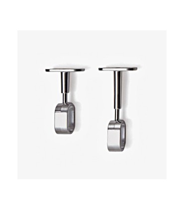 Embase réglable chromé brillant pour tube ovale de 30 x 15 mm