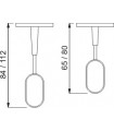 Embase réglable chromé brillant pour tube ovale de 30 x 15 mm Embase réglable chromé brillant pour tube ovale de 30 x 15 mm