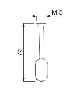 Embase chromé brillant sans platine pour tube ovale de 30 x 15 mm Embase chromé brillant sans platine pour tube ovale de 30 x 15 mm