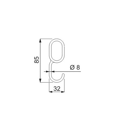 Crochet simple en nylon pour barre de penderie ovale