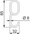 Crochet simple en nylon pour barre de penderie ovale