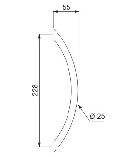 Paire de poignée cintrée biseau