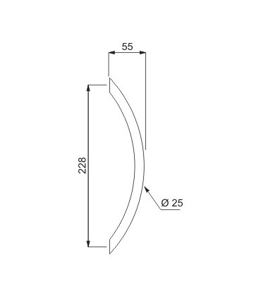 Paire de poignée cintrée biseau