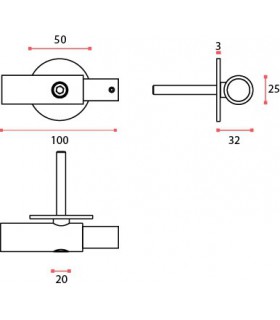 Connecteur de départ pour tube Ø 25 mm à fixation murale Connecteur de départ pour tube Ø 25 mm à fixation murale