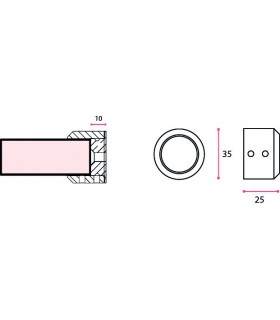 Support d'extrémité fixation murale pour Ø 25 mm Support d'extrémité fixation murale pour Ø 25 mm