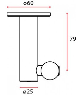 Connecteur de départ pour tube Ø 25 mm fixation plafond Connecteur de départ pour tube Ø 25 mm fixation plafond