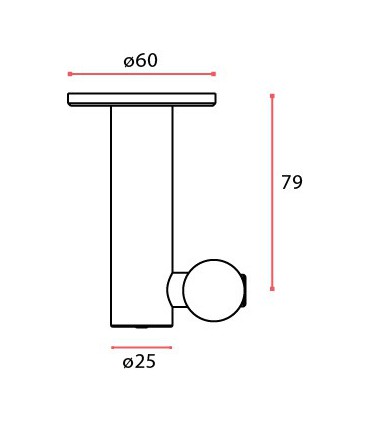 Connecteur de départ pour tube Ø 25 mm fixation plafond