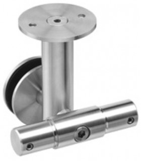 Connecteur intermédiaire pour tube Ø 25 mm fixation plafond et reprise sur imposte verre Connecteur intermédiaire pour tube Ø 25 mm fixation plafond et reprise sur imposte verre