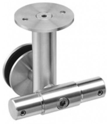 Connecteur intermédiaire pour tube Ø 25 mm fixation plafond et reprise sur imposte verre