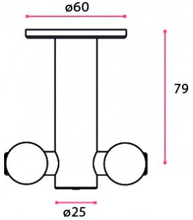 Connecteur de départ double pour tube Ø 25 mm fixation plafond Connecteur de départ double pour tube Ø 25 mm fixation plafond