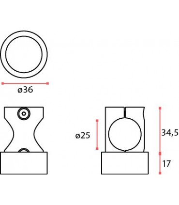 Butée d'arrêt montage sur tube Ø 25 mm