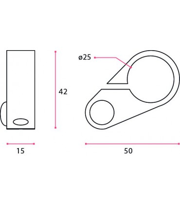 Butée d'arrêt pour tube Ø 25 mm