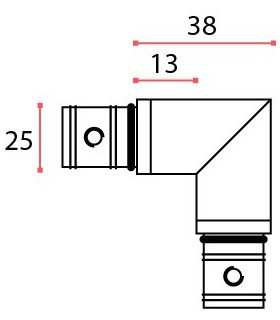 Connecteur à 90° pour tube Ø 25 mm   Connecteur à 90° pour tube Ø 25 mm