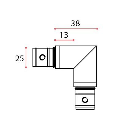 Connecteur à 90° pour tube Ø 25 mm  