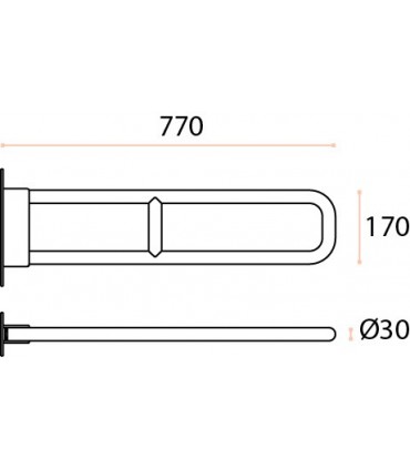 Barre d'appuie relevable Ø 30 mm