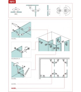 Raccord variable verre sur mur à tête noyée