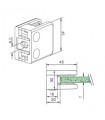 Pince a verre à talon plat - modèle 21 - Zamak effet inox brossé Pince a verre à talon plat - modèle 21 - Zamak effet inox brossé