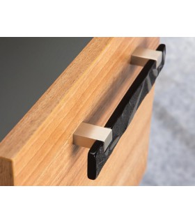 Poignée de meuble Série Bambu noir et nickel satiné Poignée de meuble Série Bambu noir et nickel satiné