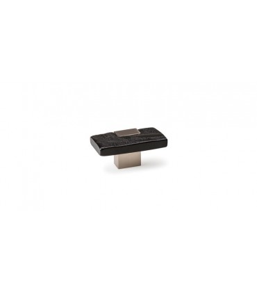 Bouton de meuble Série Bambu noir et nickel satiné