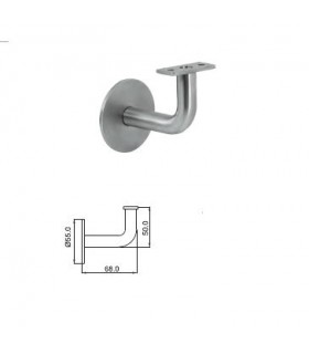 Support mural inox pour main courante sur platine extra plate