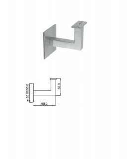 Support mural carré pour main courante sur platine extra plate