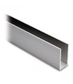 Profil aluminium de 40 x 20 x 40 mm aspect inox brossé
