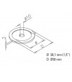 Embase Ø 50 mm pour tube Ø 38 mm