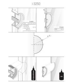 Poignée à encastrer série Did.3250 pour porte en verre ou en bois